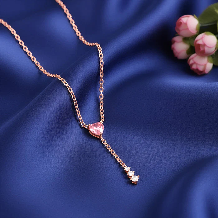 Rose Gold Adore You Lariat Necklace - Image 2