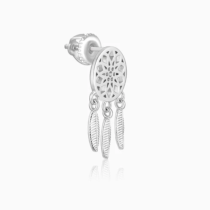 Silver Dreamcatcher Earrings - Image 4