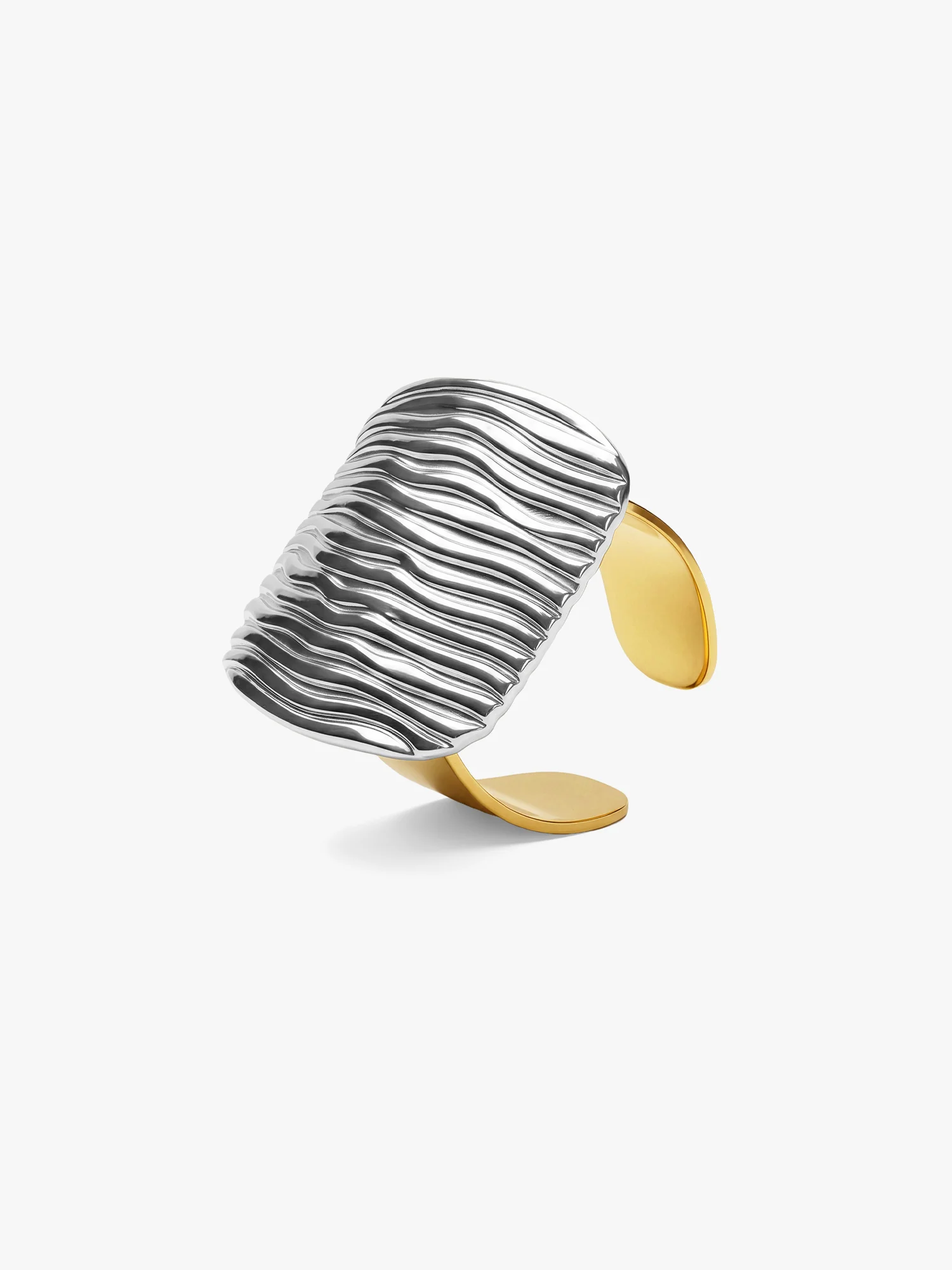 Line Stack Rush Rhodium Plated Ring (Size 16) - Image 4