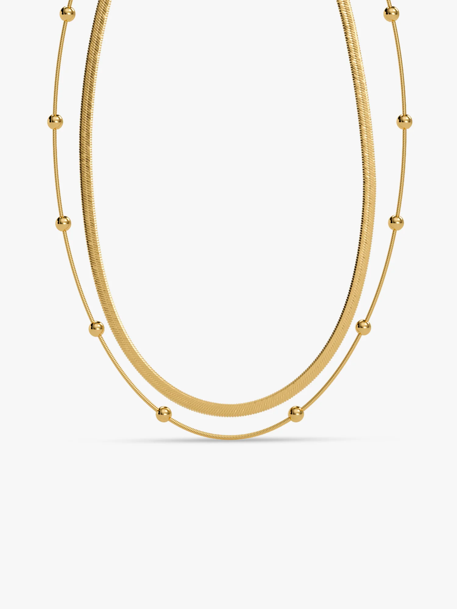 Main Character Gold Plated Layered Necklace