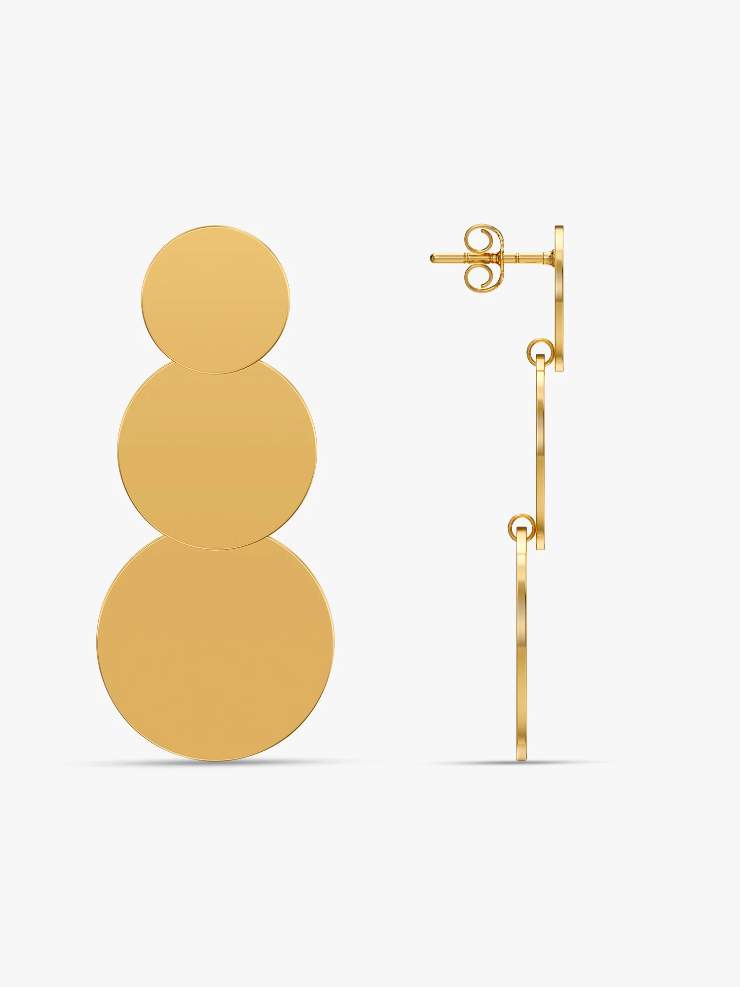 Melt Disc Gold Plated Earrings - Image 5