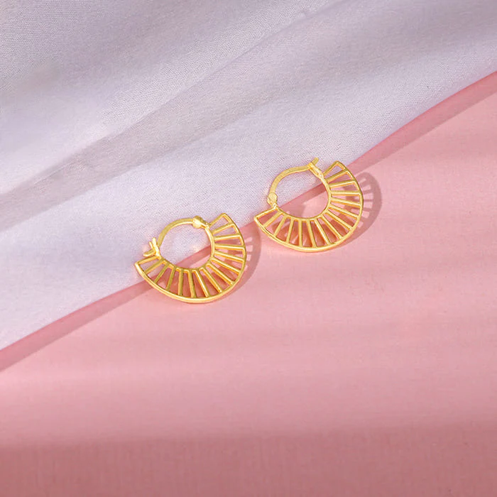 Golden Tracks Hoop Earrings - Image 2