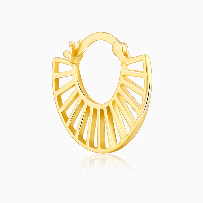 Golden Tracks Hoop Earrings - Image 4