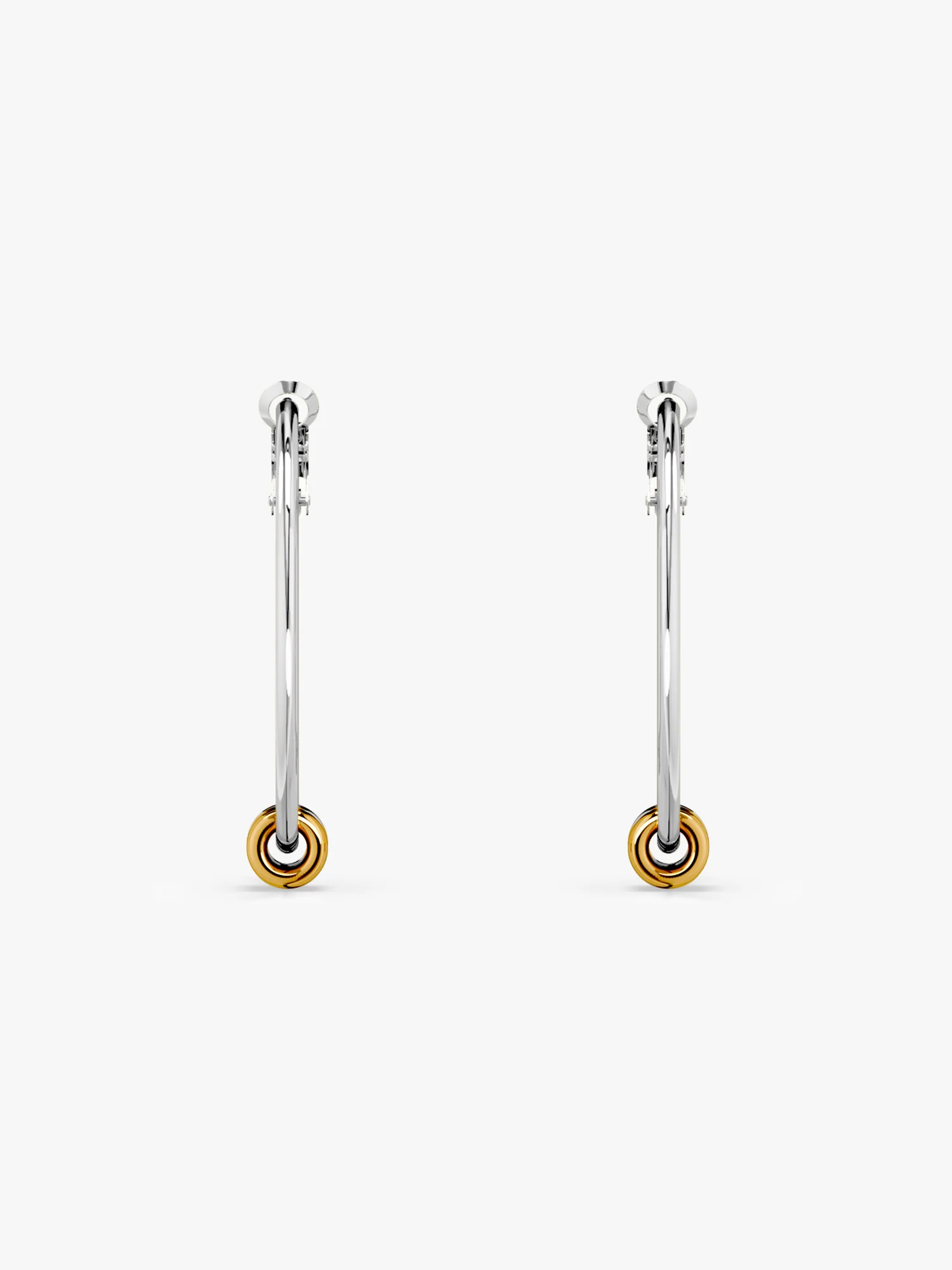 Mixed Loop Dual Tone Hoop Earrings - Image 4