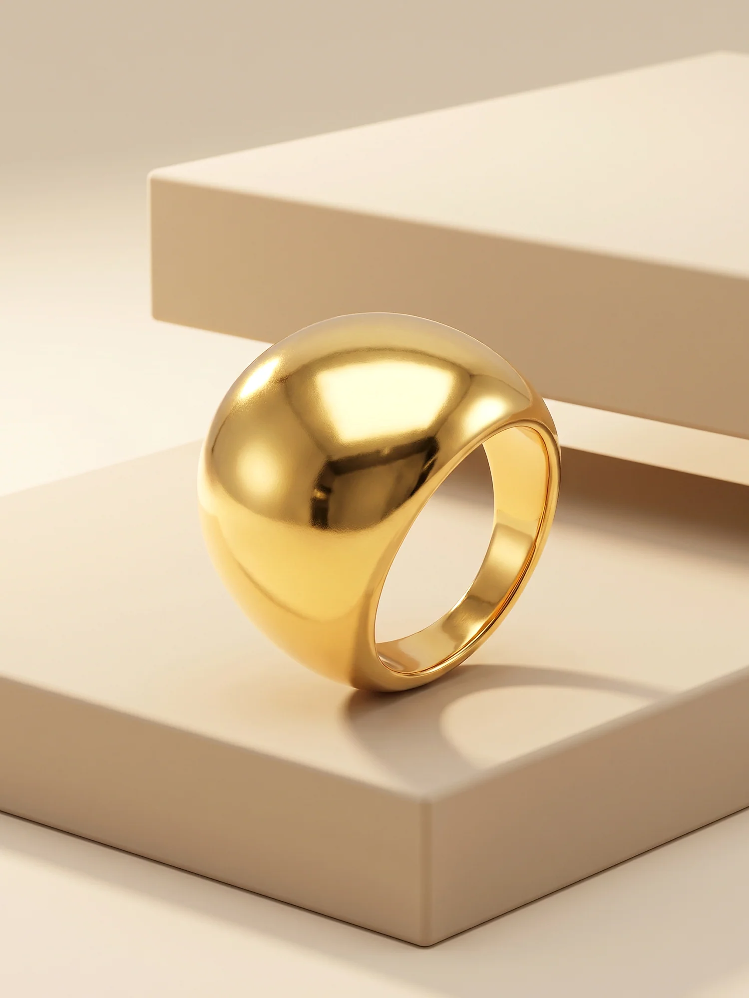 Molten Blob Bold Gold Plated Ring (Size 14) - Image 2