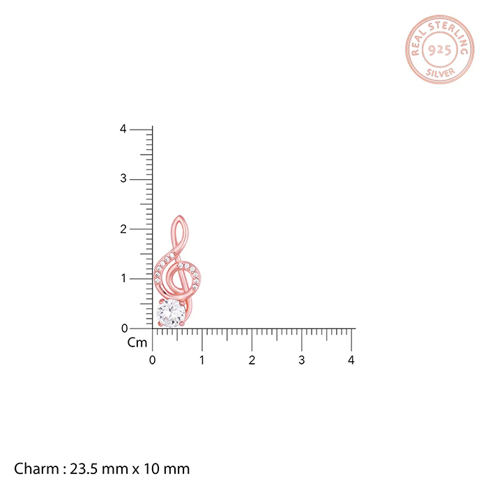 Rose Gold Clef Pendant With Link Chain - Image 3