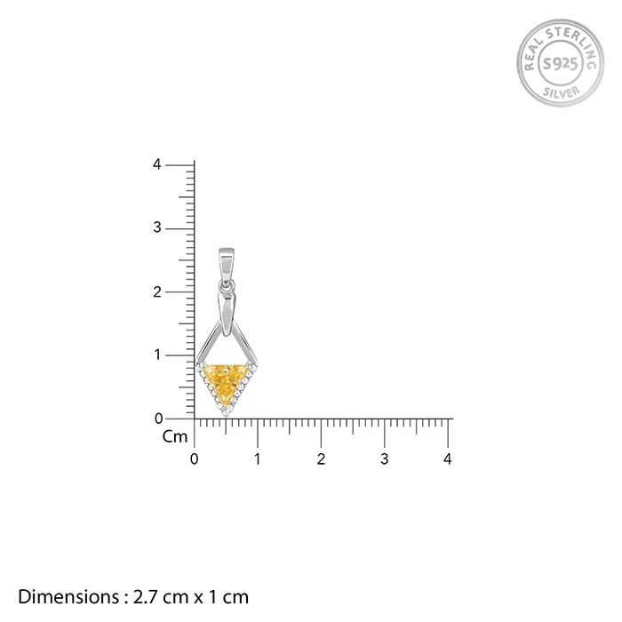 Silver Yellow Prism Pendant with Link Chain - Image 6