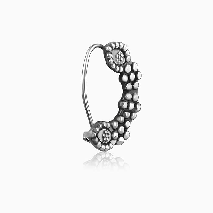 Oxidised Silver Beaded Nose Ring - Image 4