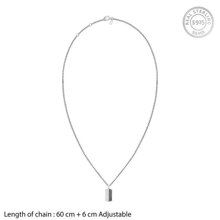 Oxidised Silver Admiring Pendant With Box chain - Image 6