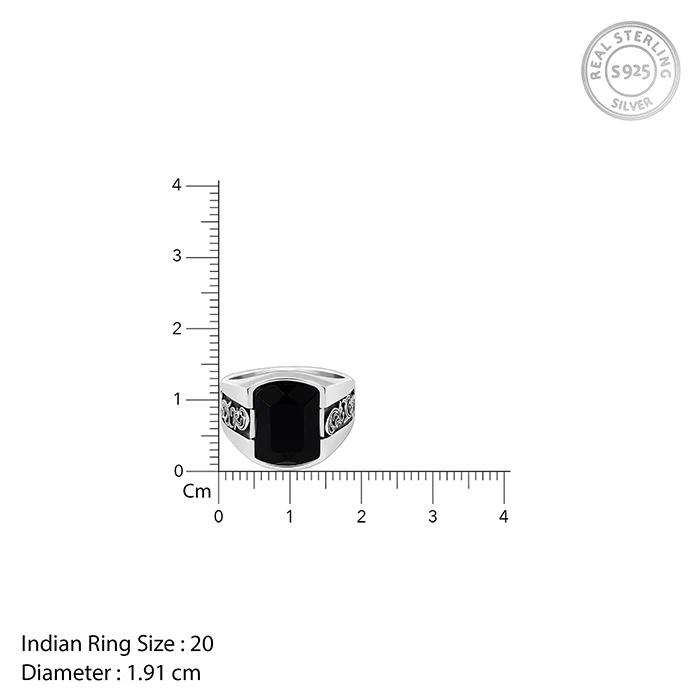Oxidised Silver Bold Black Ring For Him - Image 6