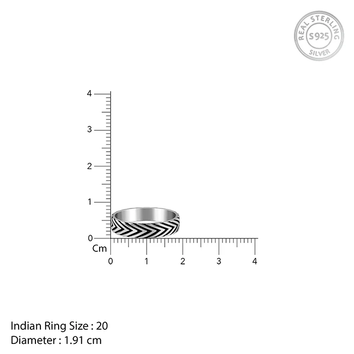 Oxidised Silver Chevron Ring For Him - Image 6