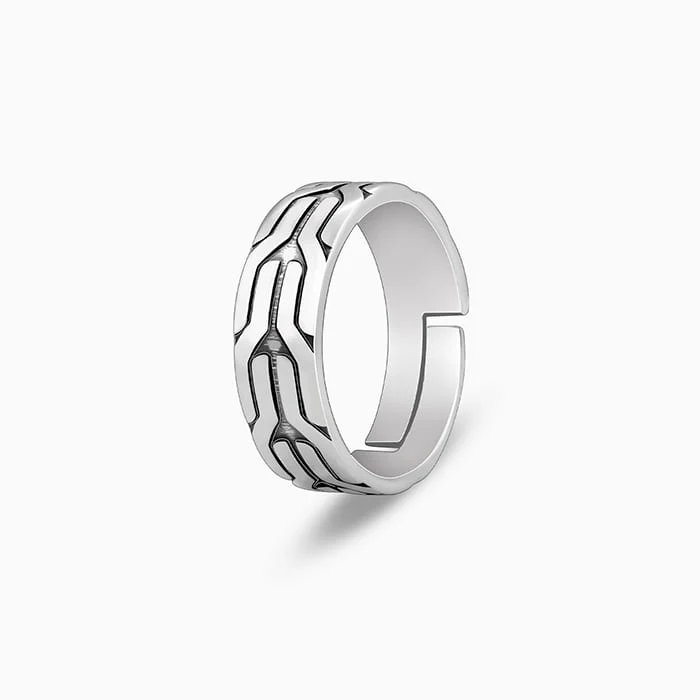 Oxidised Silver Classy Ring For Him - Image 4