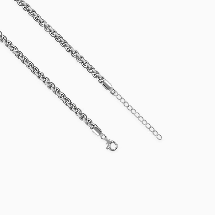 Oxidised Silver Flex Box Chain For Him - Image 4