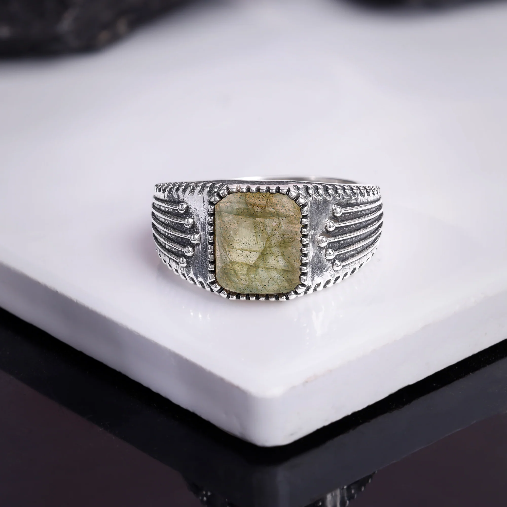 Oxidised Silver Heritage Ring For Him - Image 2