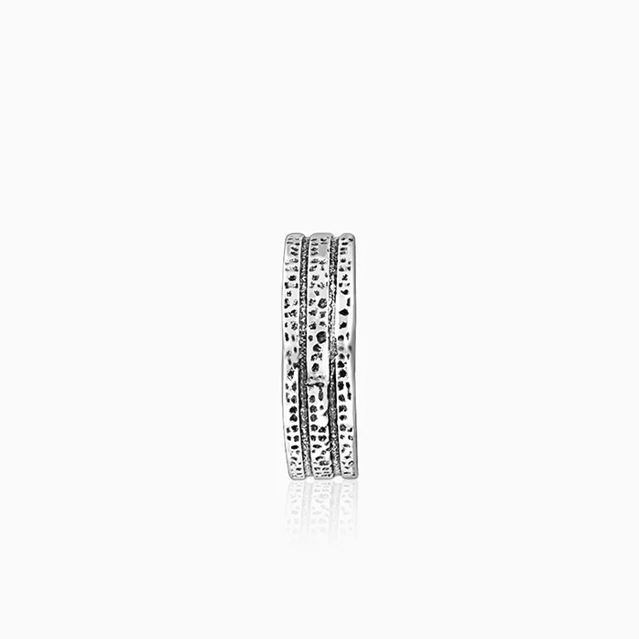 Oxidised Silver Huggie Hoop Earring for Him - Image 4
