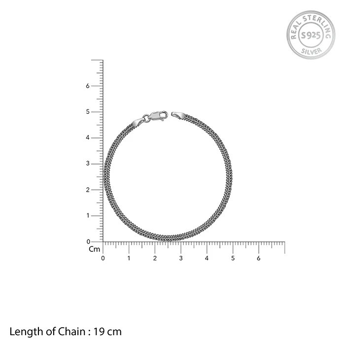 Oxidised Silver Knit Bracelet For Him (19 cm) - Image 4