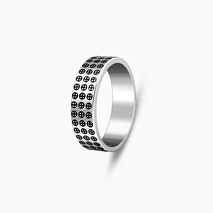 Oxidised Silver Lucifer Ring For Him - Image 4