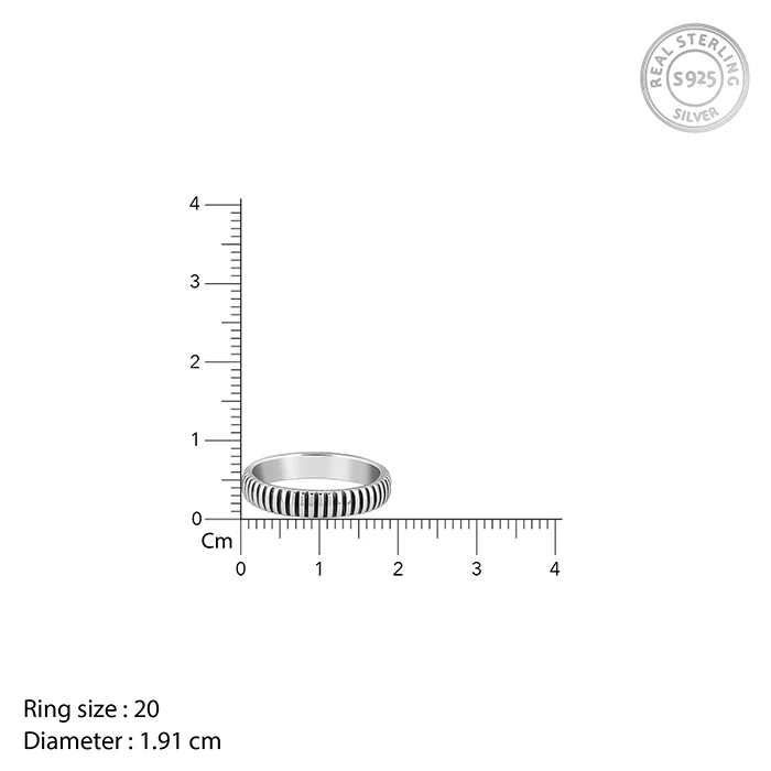 Oxidised Silver Modest Leader Ring For Him - Image 6