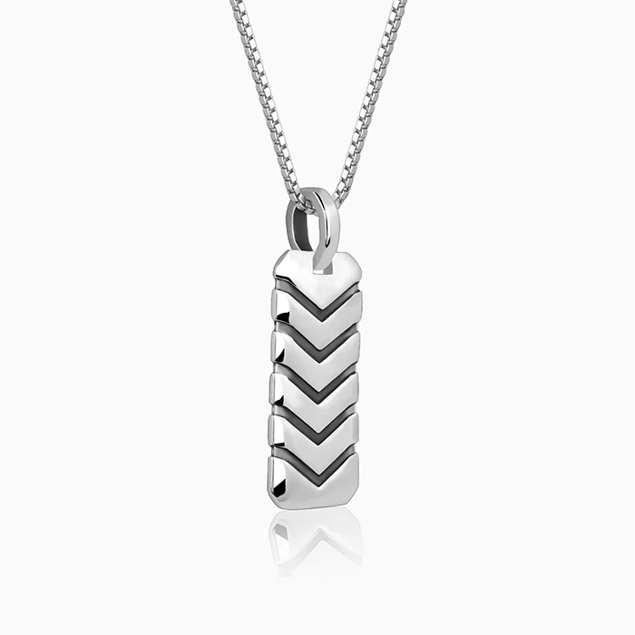 Oxidised Silver Retro Pendant With Box Chain - Image 4