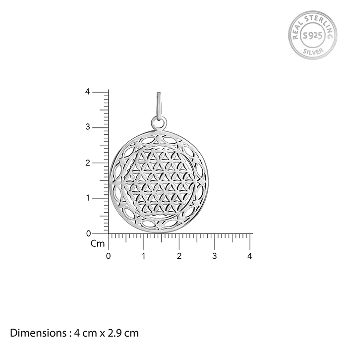 Oxidised Silver Sacred Bloom Pendant With Box Chain For Him - Image 5