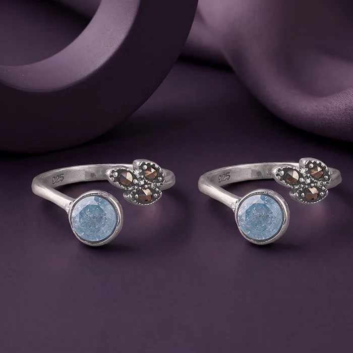 Oxidised Silver Shanaya Toe Rings - Image 2