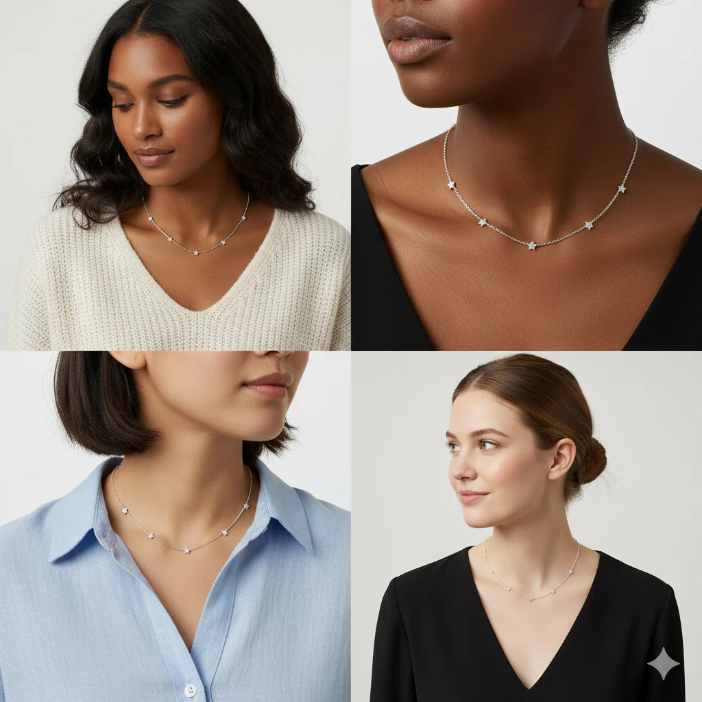 Silver Star Constellation Necklace - Image 4