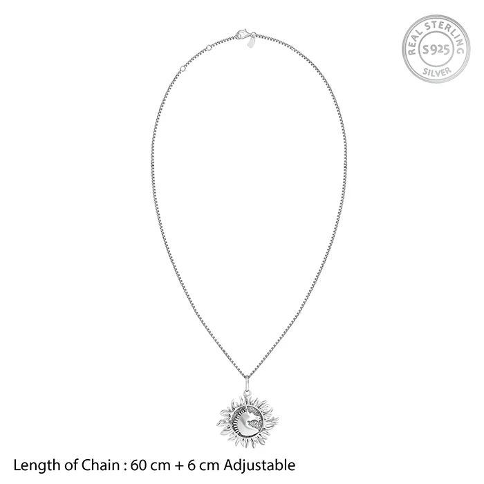 Oxidised Silver Sunborn Horse Pendant With Box Chain For Him - Image 6