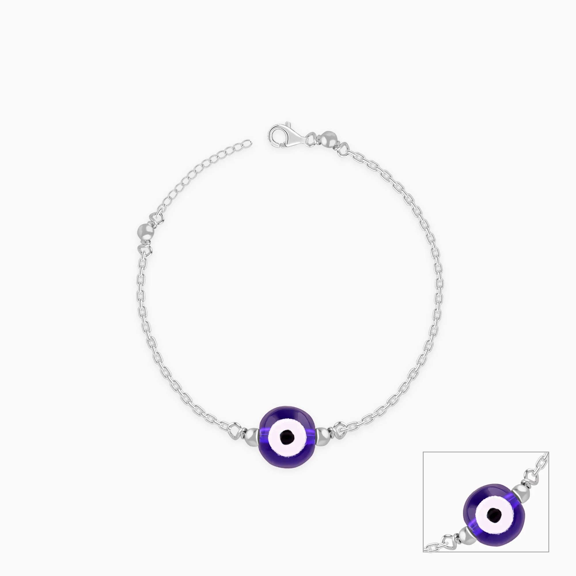 (Pair) Silver Evil Eye Cutie Kids Anklet - Image 3