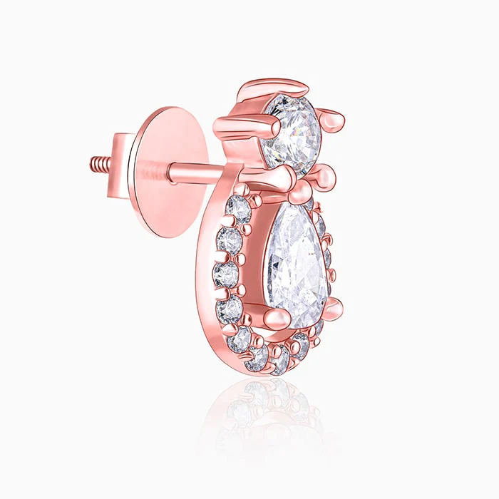 Rose Gold Elegant Pear Drop Earrings - Image 4