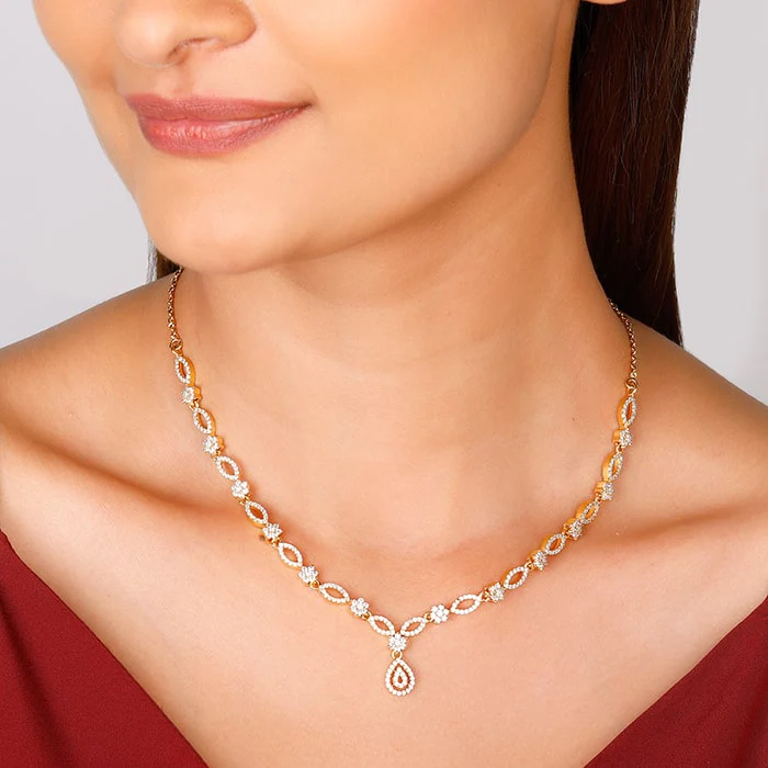 Golden Zircon Shine Elegant Necklace - Image 3