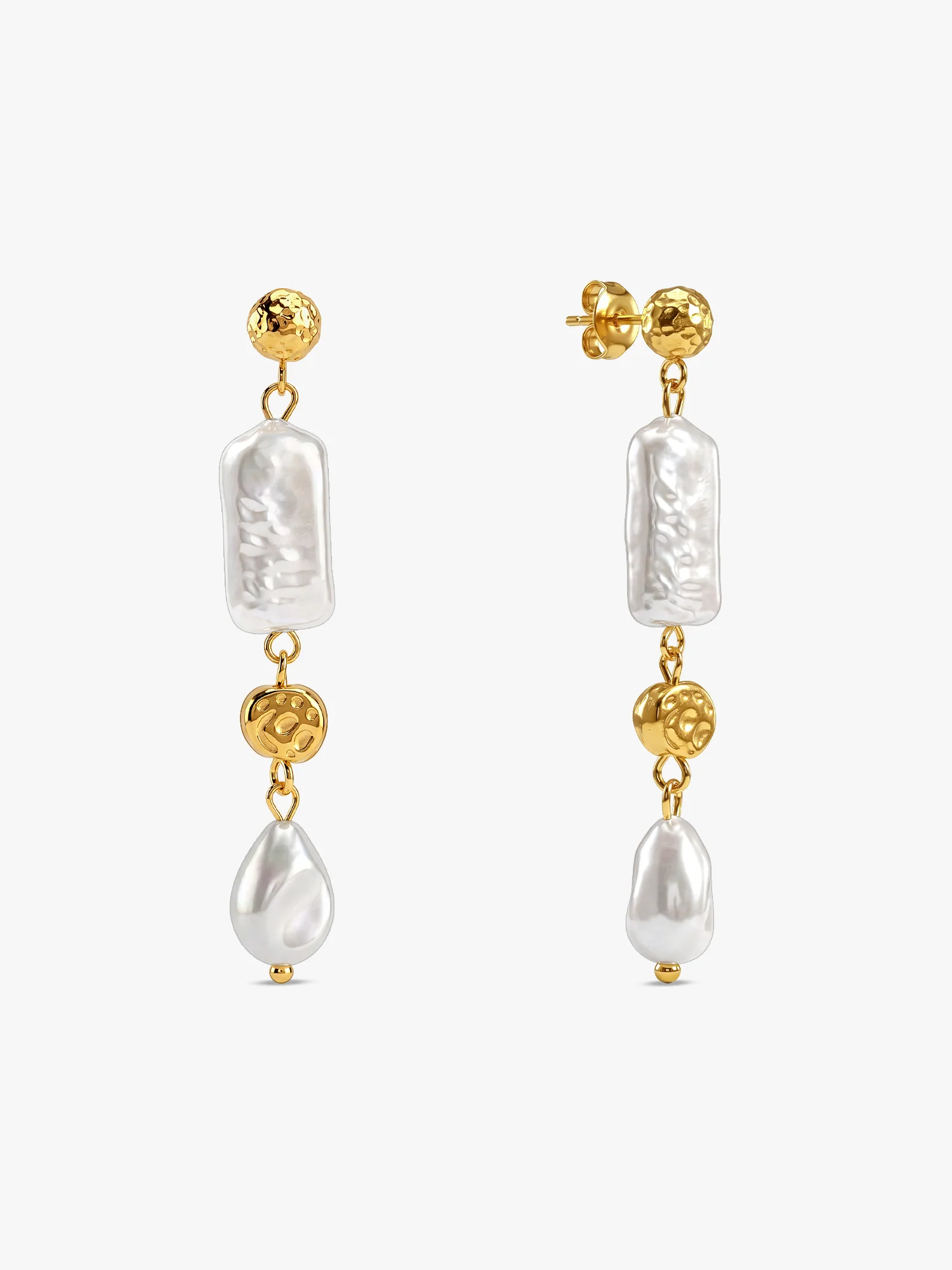 Pearl Bar Babe Gold Plated Earrings