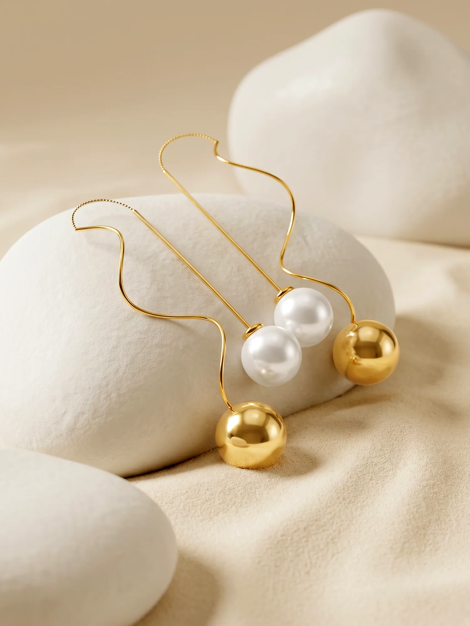 Pearl Waltz Gold Plated Earrings - Image 2