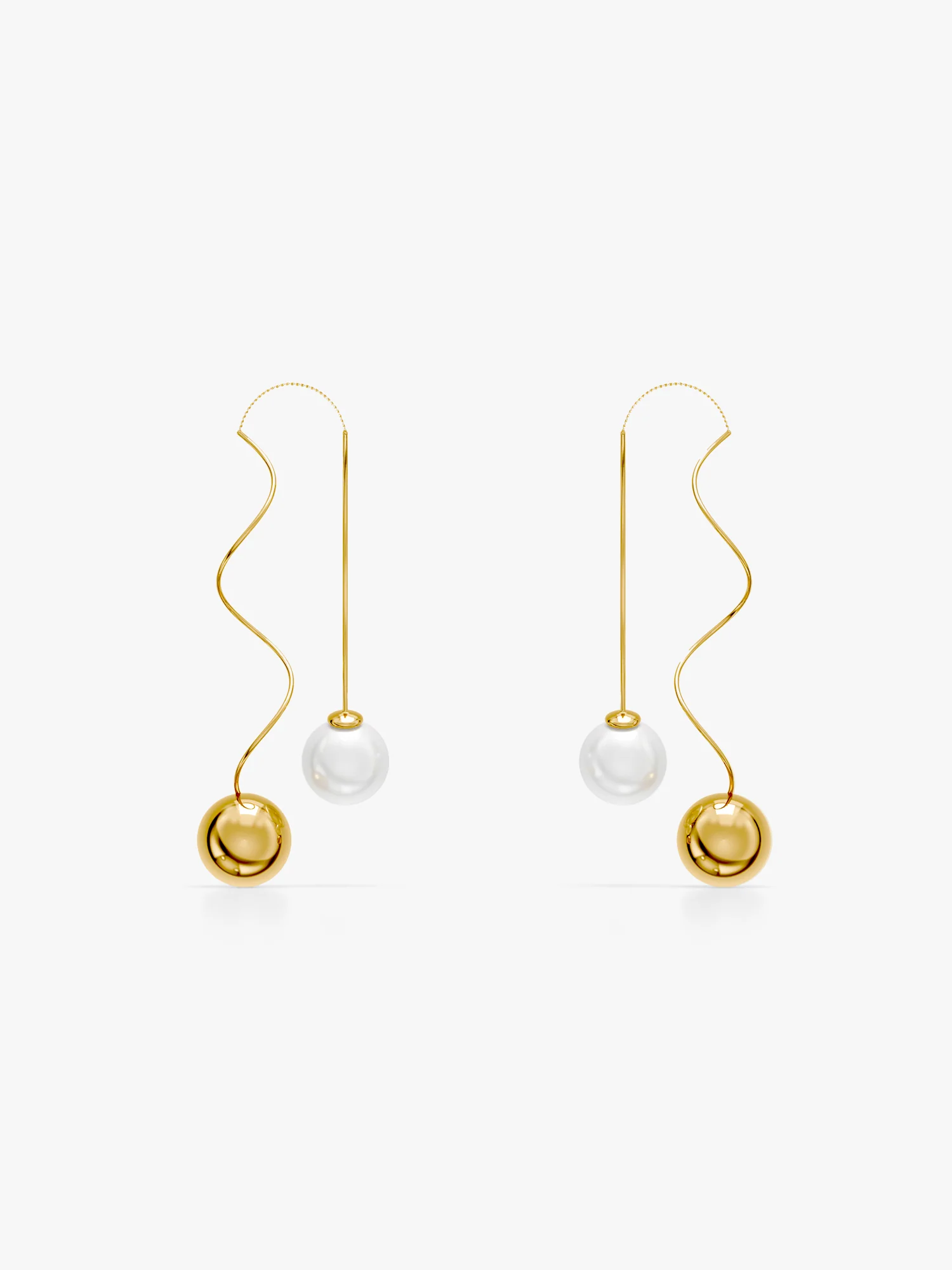 Pearl Waltz Gold Plated Earrings - Image 4
