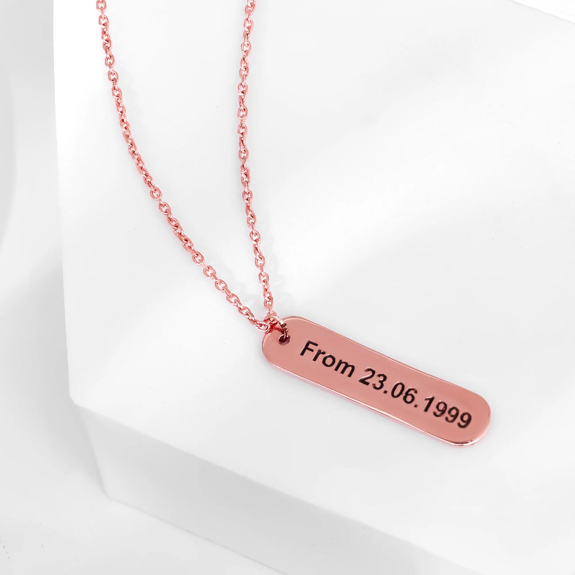 Personalised Rose Gold Charming Two Sided Necklace - Image 5