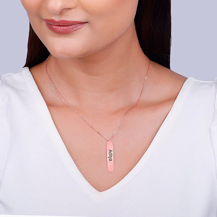Personalised Rose Gold Charming Two Sided Necklace - Image 7