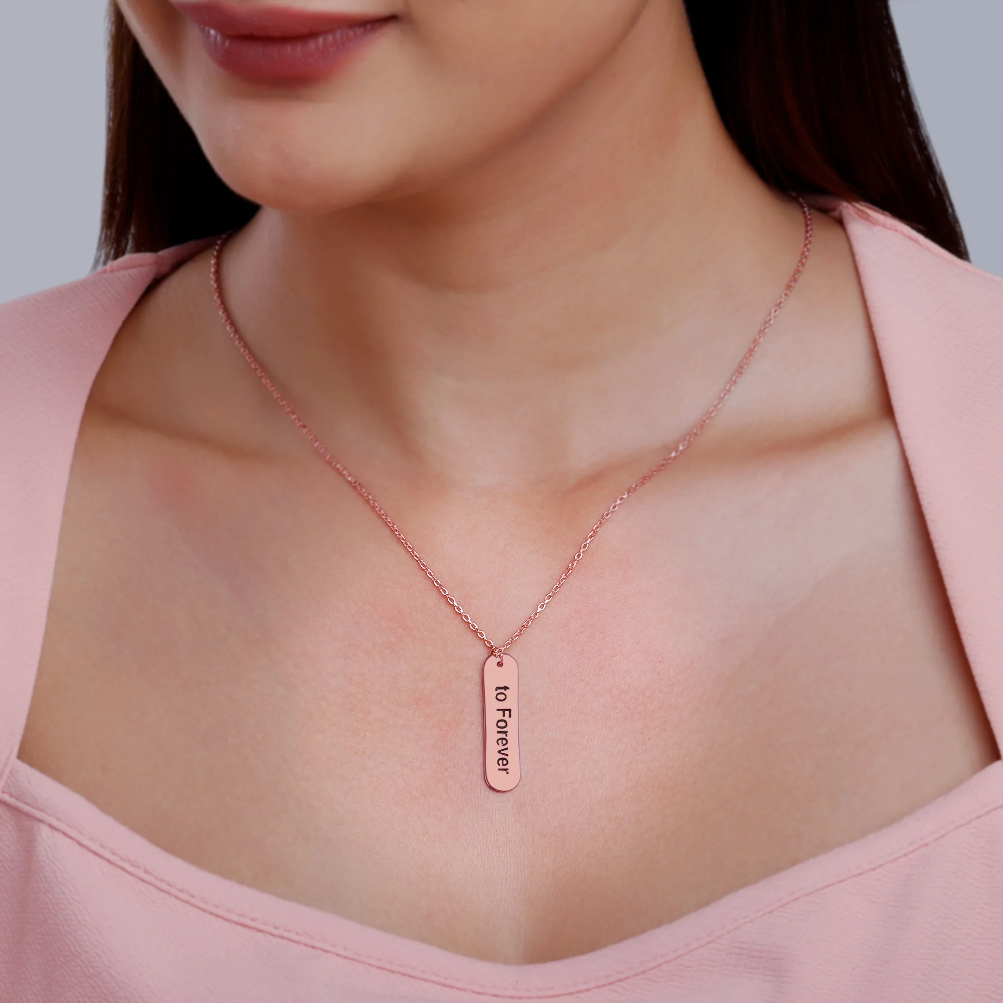 Personalised Rose Gold Charming Two Sided Necklace - Image 8