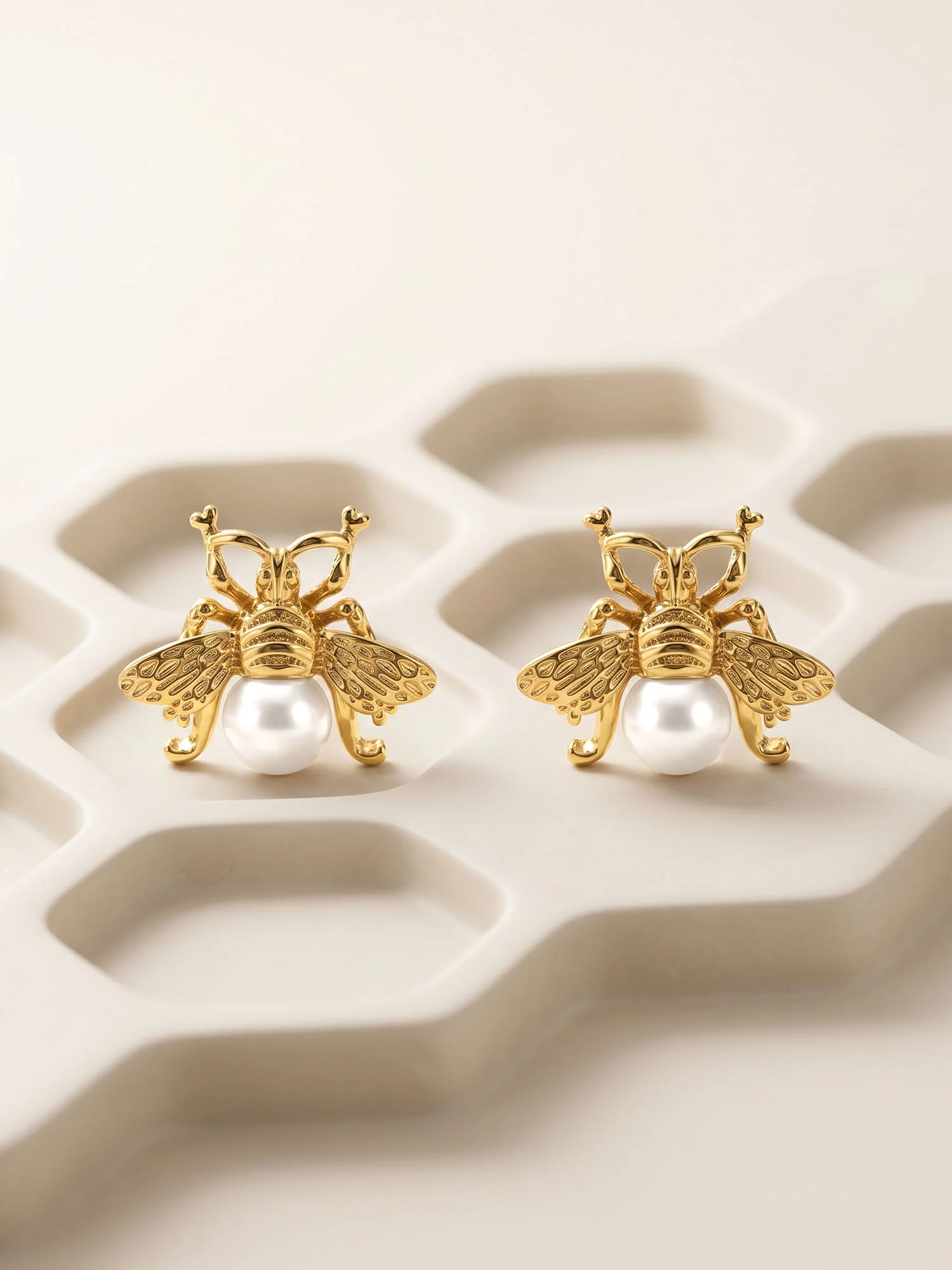 Petal Core Gold Plated Studs Earrings - Image 2