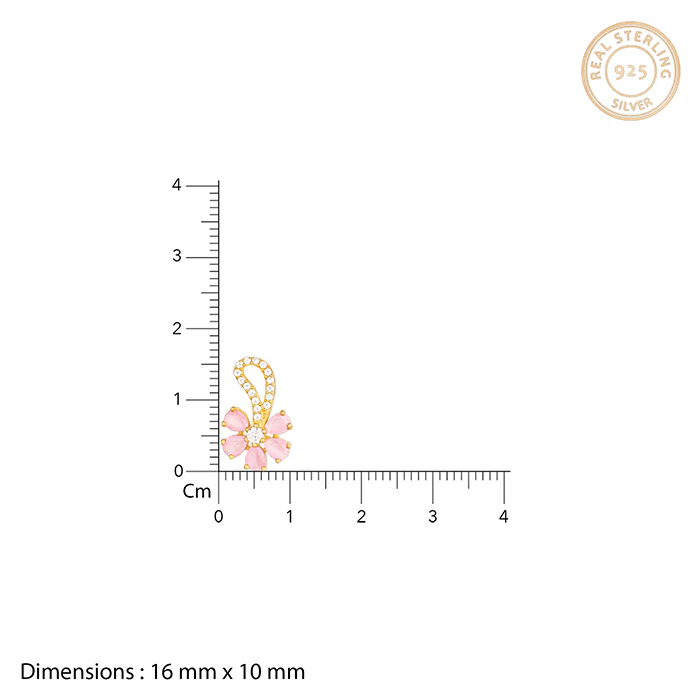 Golden Pink Floral Damsel Earrings - Image 4