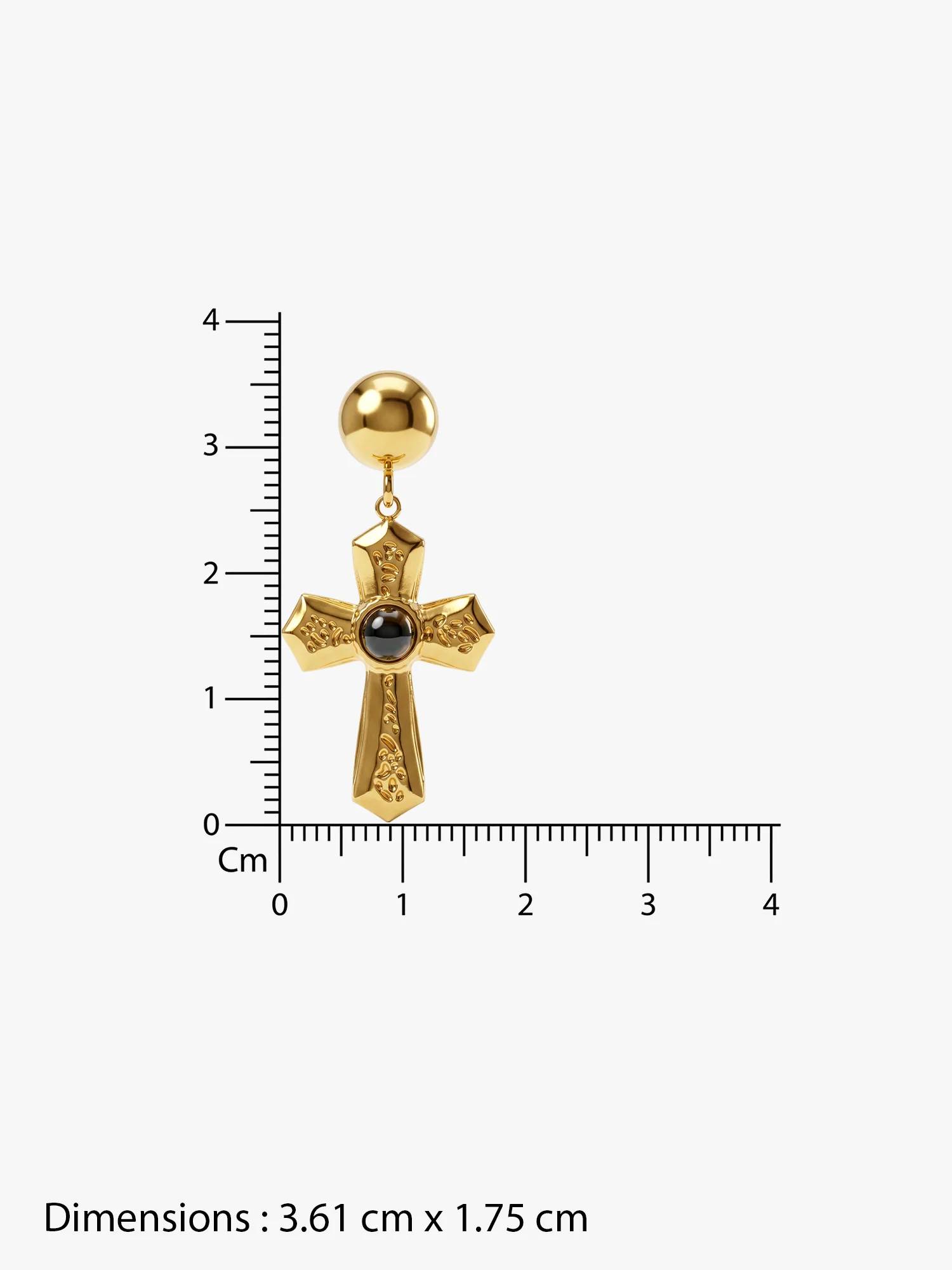 Rebel Cross Edge Gold Plated Earrings - Image 6
