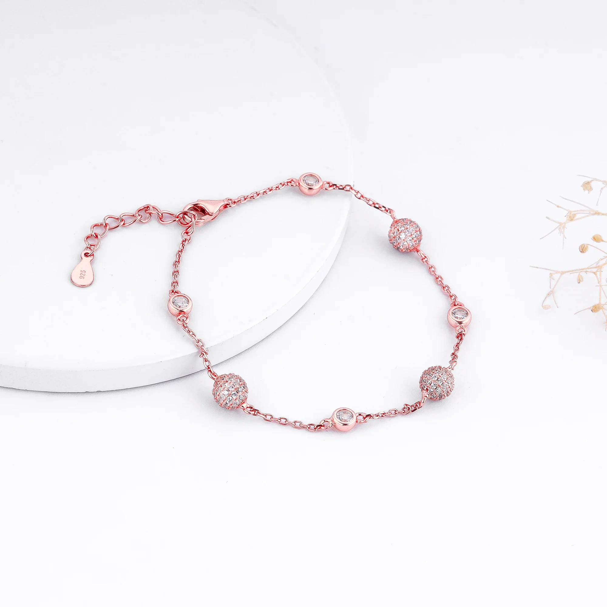 Anushka Sharma Rose Gold Studded Bubble Bracelet - Image 2