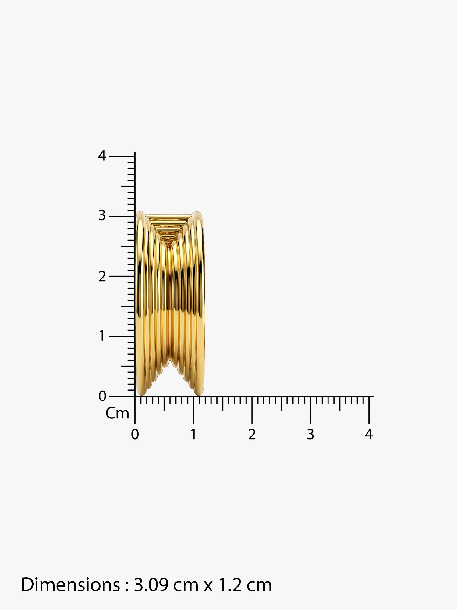 Ridge Stack Gold Plated Hoop Earrings - Image 6