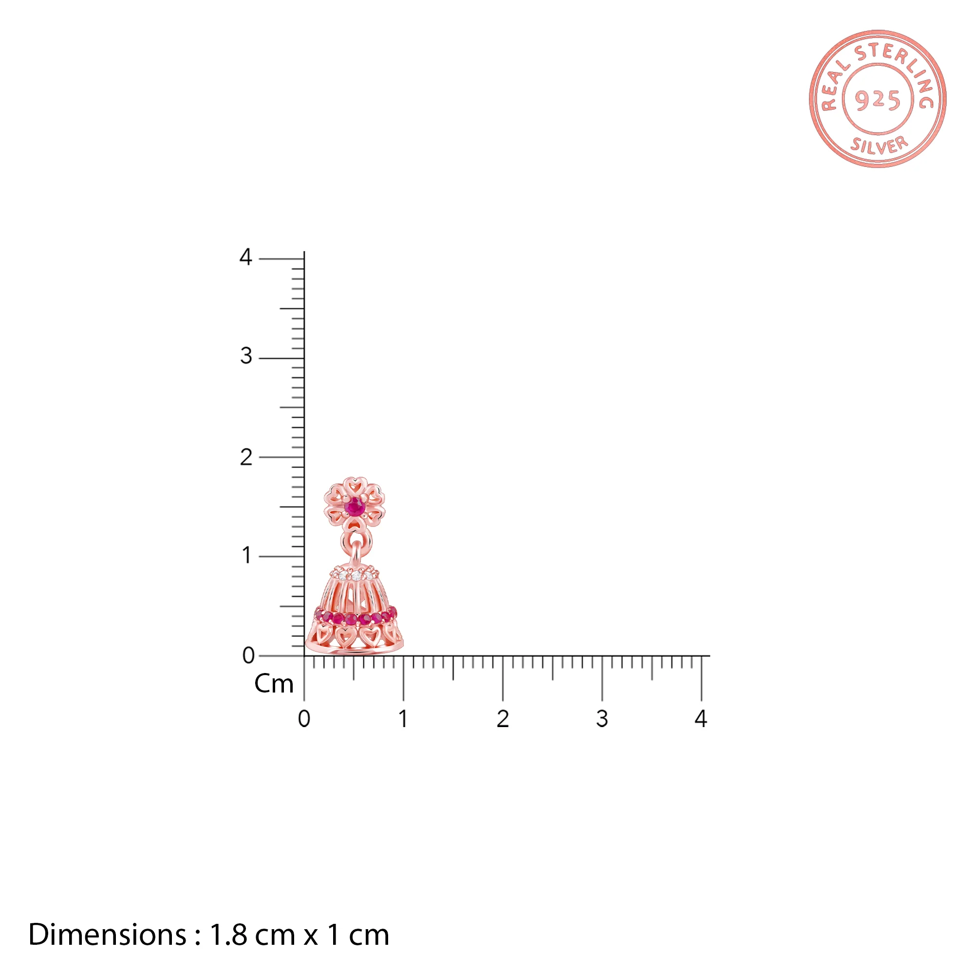 Rose Gold Ahilya Jhumki - Image 5