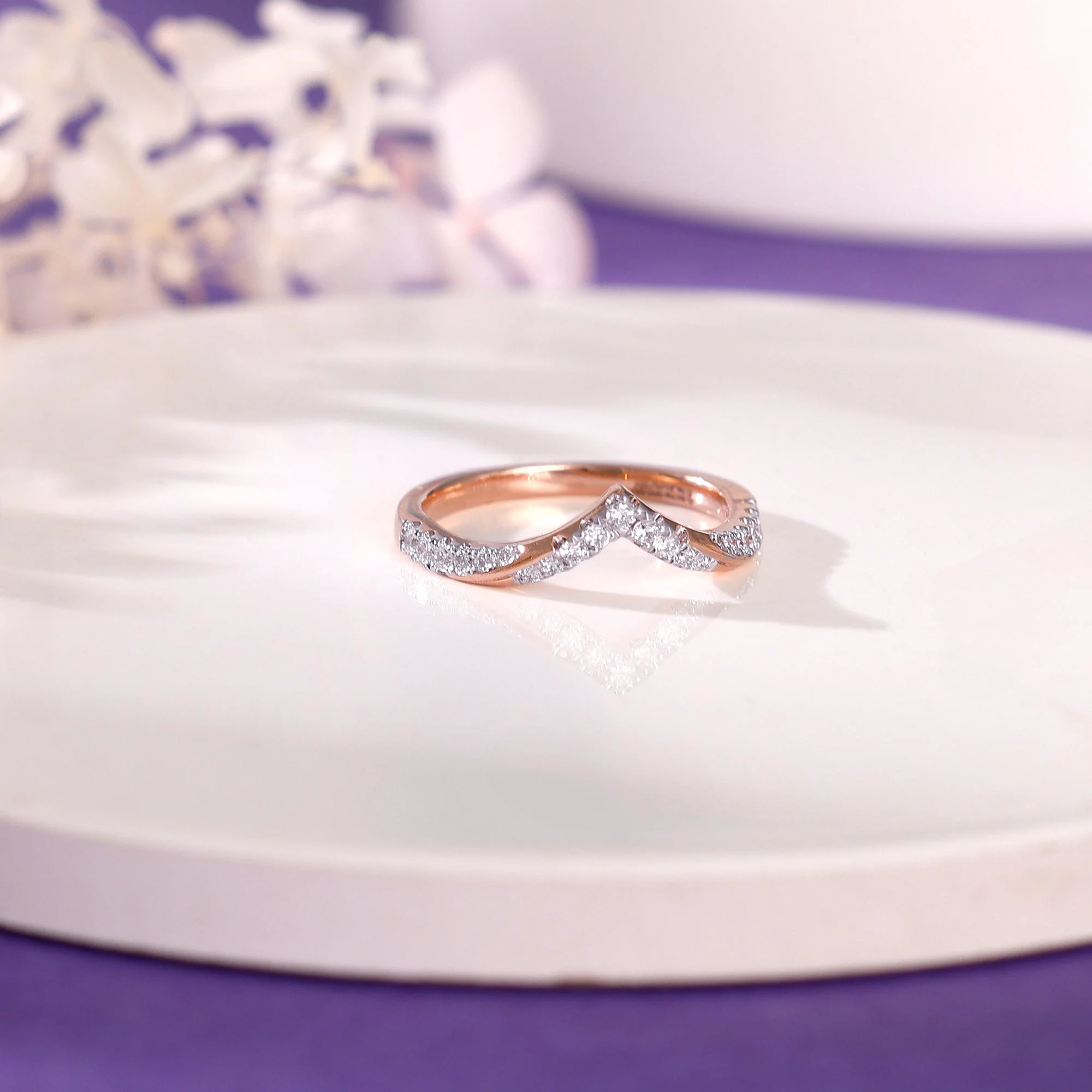 Rose Gold Vanki Love Diamond Ring - Image 2