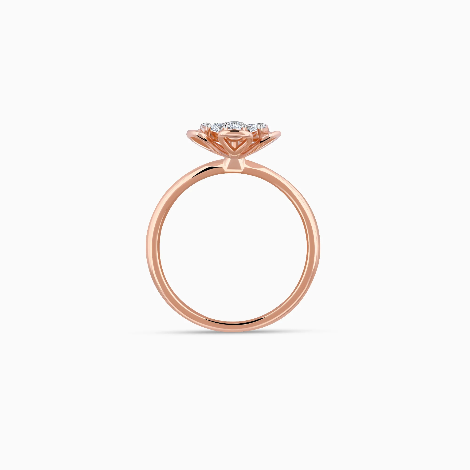Rose Gold & Diamond Cute Bloom Ring - Image 5