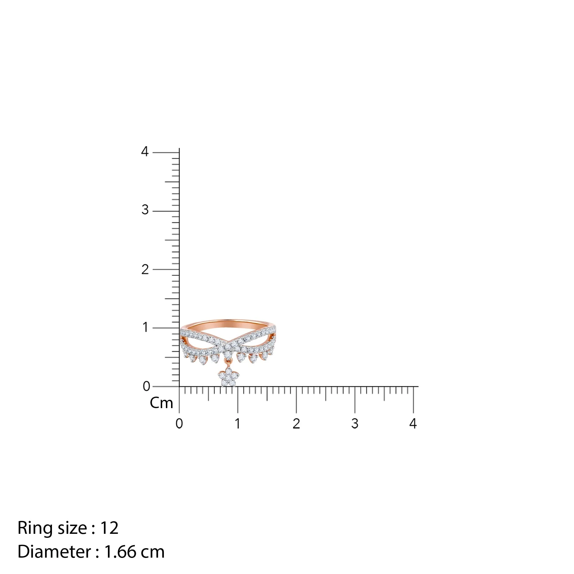 Rose Gold Party Floral Diamond Ring - Image 6