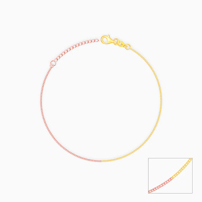 Rose Gold And Golden Cable Chain Anklet - Image 3