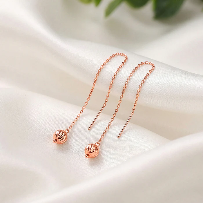 Rose Gold Aperture Sui Dhaga Earrings - Image 2