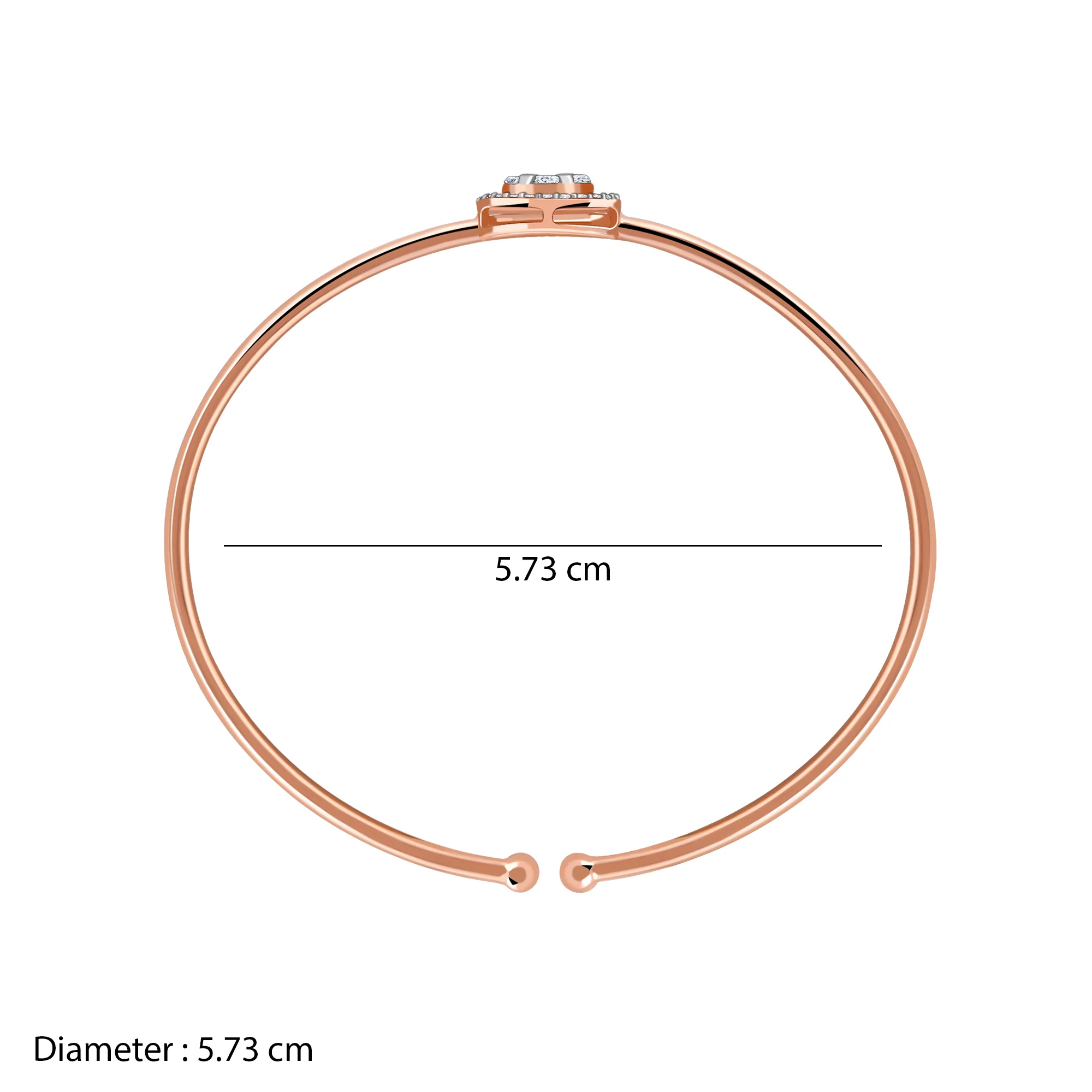Rose Gold Aster Halo Lab Grown Diamond Bangle - Image 6