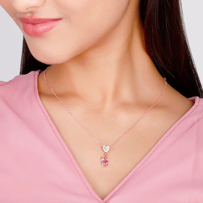 Rose Gold Beary Love Necklace - Image 3