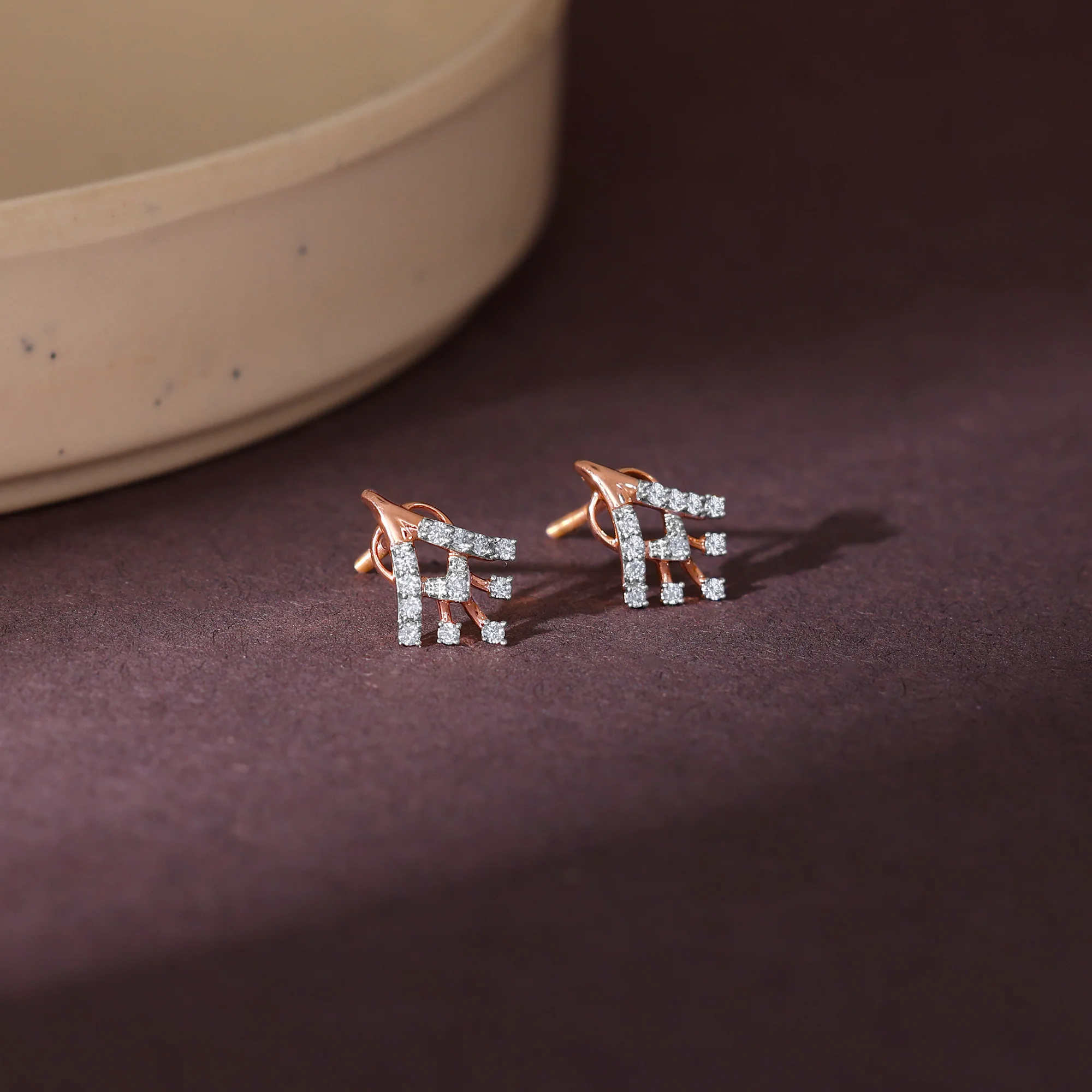 Rose Gold Benignant Diamond Earrings - Image 2